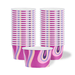 Coppetta 8 oz Round Midnight Groove Paper To Go Cup - 3 3/4