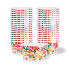 Coppetta 8 oz Round White Paper To Go Cup - with Round Sprinkles - 3 3/4