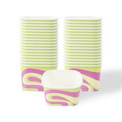 Coppetta 12 oz Square Pastel Groove Paper To Go Cup - 4 1/4