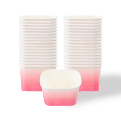 Coppetta 12 oz Square Pink And White Ombre Paper To Go Cup - 4 1/4