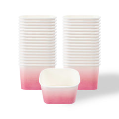 Coppetta 12 oz Square Pink And White Ombre Paper To Go Cup - 4 1/4