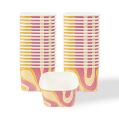 Coppetta 12 oz Square Tropical Twist Paper To Go Cup - 4 1/4