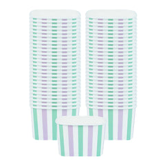 Coppetta 12 oz Square Purple And Blue Stripe Paper To Go Cup - 4 1/4