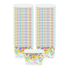 Coppetta 12 oz Square Paper To Go Cup - with Party Sprinkles - 4 1/4