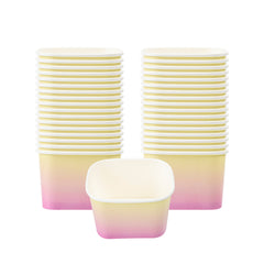 Coppetta 12 oz Square Orange And Blue Ombre Paper To Go Cup - 4 1/4