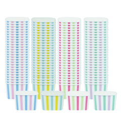 Coppetta 12 oz Square Assorted Stripes Paper To Go Cup - 4 1/4