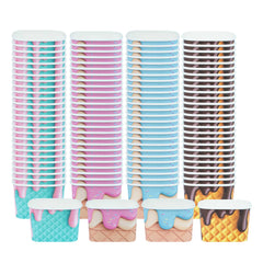 Coppetta 12 oz Square Assorted Cone Paper To Go Cup - 4 1/4