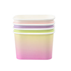 Coppetta 12 oz Square Assorted Ombre Paper To Go Cup - 4 1/4