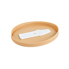 Coppetta Oval Brown Plastic Lid - Fits 6 oz To Go Cup, with Spoon - 50 count box