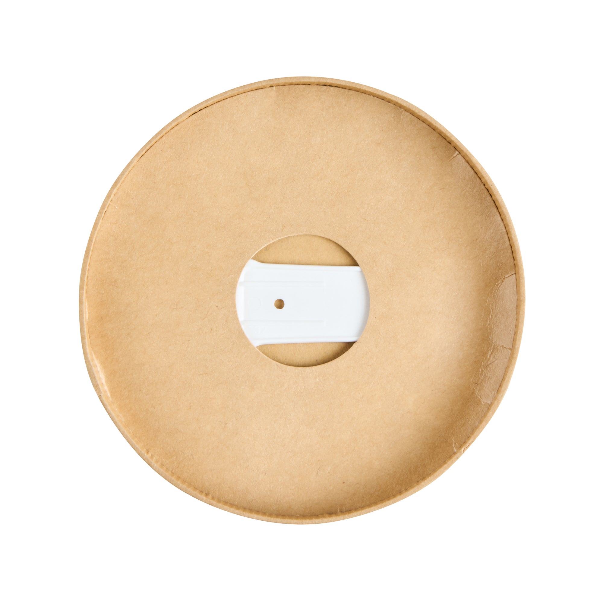 Coppetta Round Brown Paper Lid - Fits 12 oz To Go Cup, with Spoon - 3 3/4" x 3 3/4" x 1/2" - 200 count box