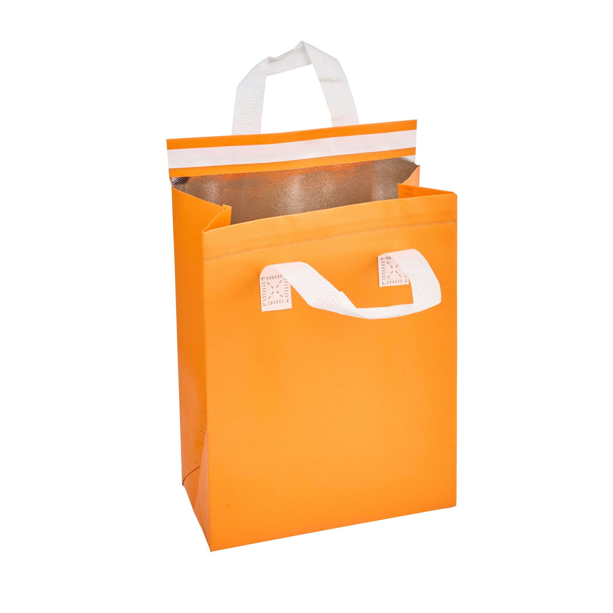 Bag Tek Orange Insulated Take Out Bag - Tamper-Evident - 8 1/4" x 4 1/4" x 10 3/4" - 100 count box
