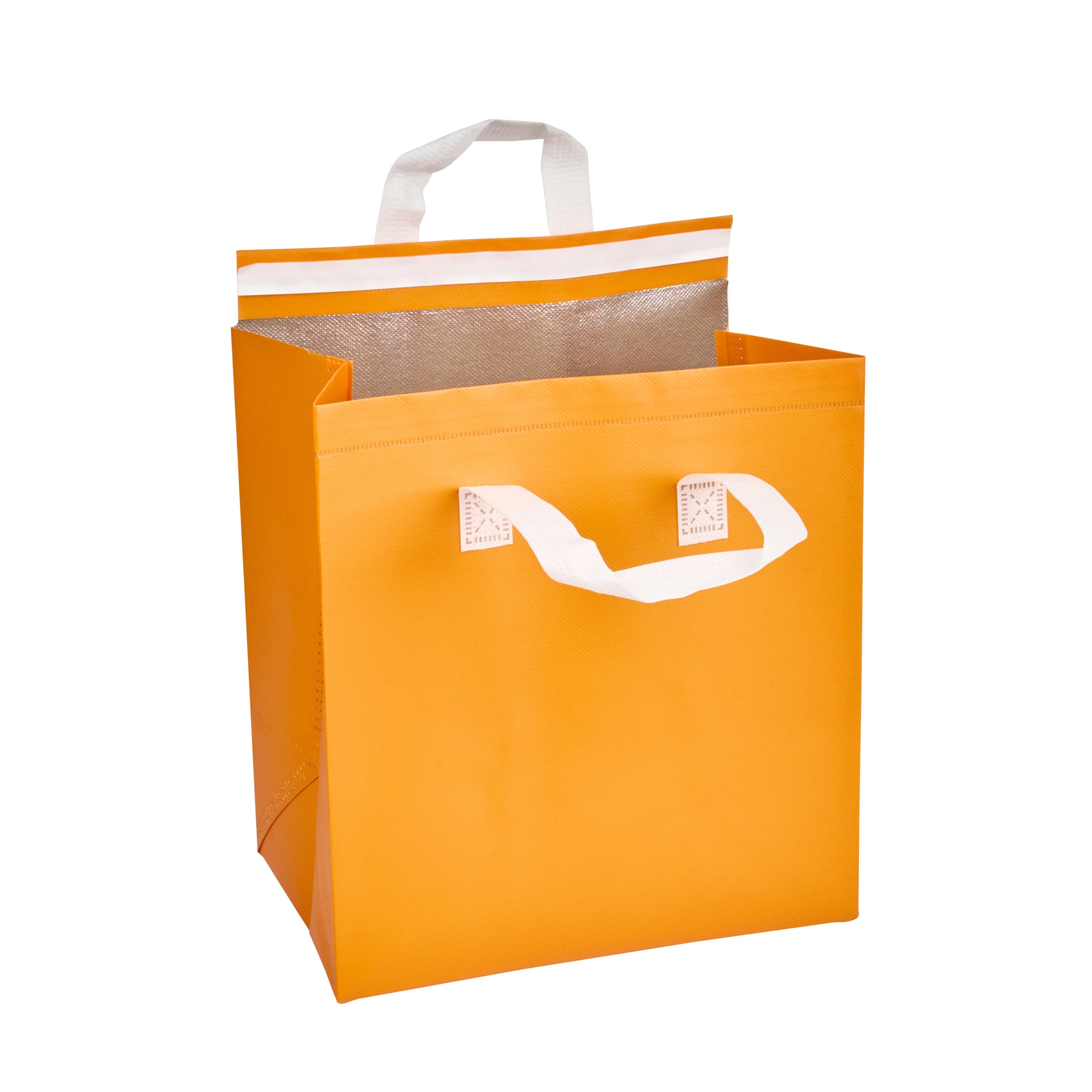 Bag Tek Orange Insulated Take Out Bag - Tamper-Evident - 10 1/4" x 6 3/4" x 11" - 100 count box