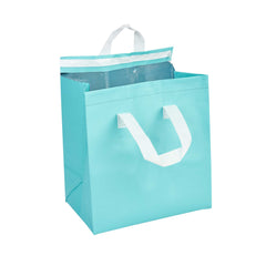 Bag Tek Teal Insulated Take Out Bag - Tamper-Evident - 10 1/4