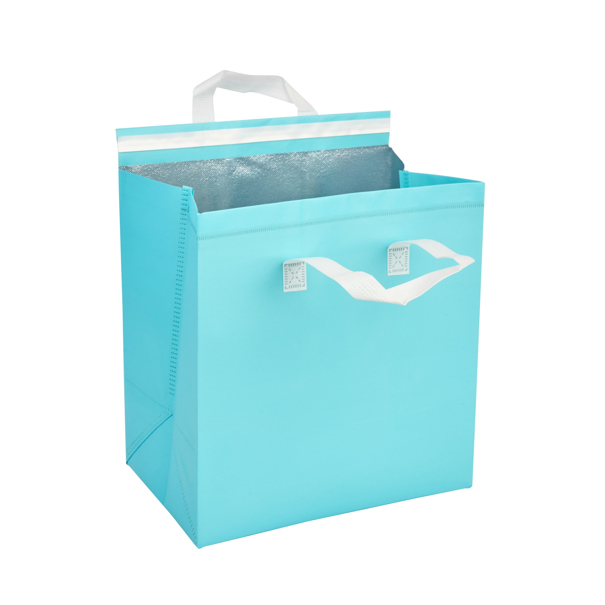 Bag Tek Teal Insulated Take Out Bag - Tamper-Evident - 11 3/4" x 7 3/4" x 12 1/2" - 100 count box
