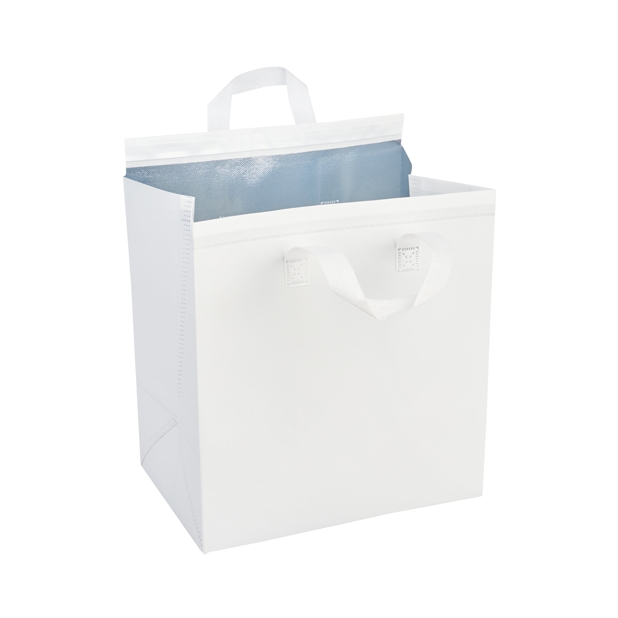 Bag Tek White Insulated Take Out Bag - Tamper-Evident - 11 3/4" x 7 3/4" x 12 1/2" - 100 count box