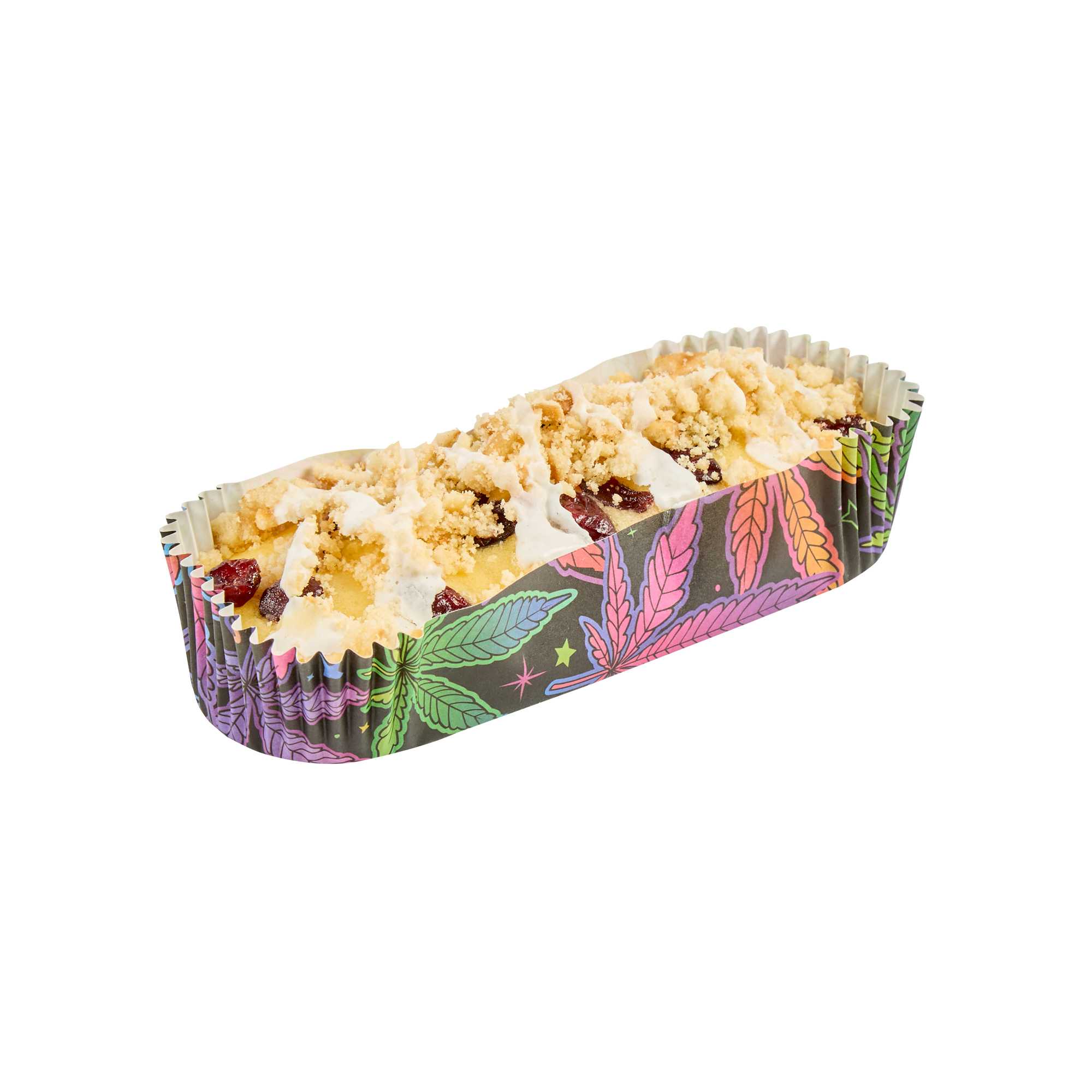 Panificio 6.8 oz Elliptical Paper Baking Cup - Trippy Leaf Print, Ridged, Greaseproof - 5 1/2" x 2" x 1" - 200 count box