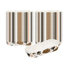 Panificio 6.8 oz Elliptical Paper Baking Cup - Paw Print, Ridged, Greaseproof - 5 1/2