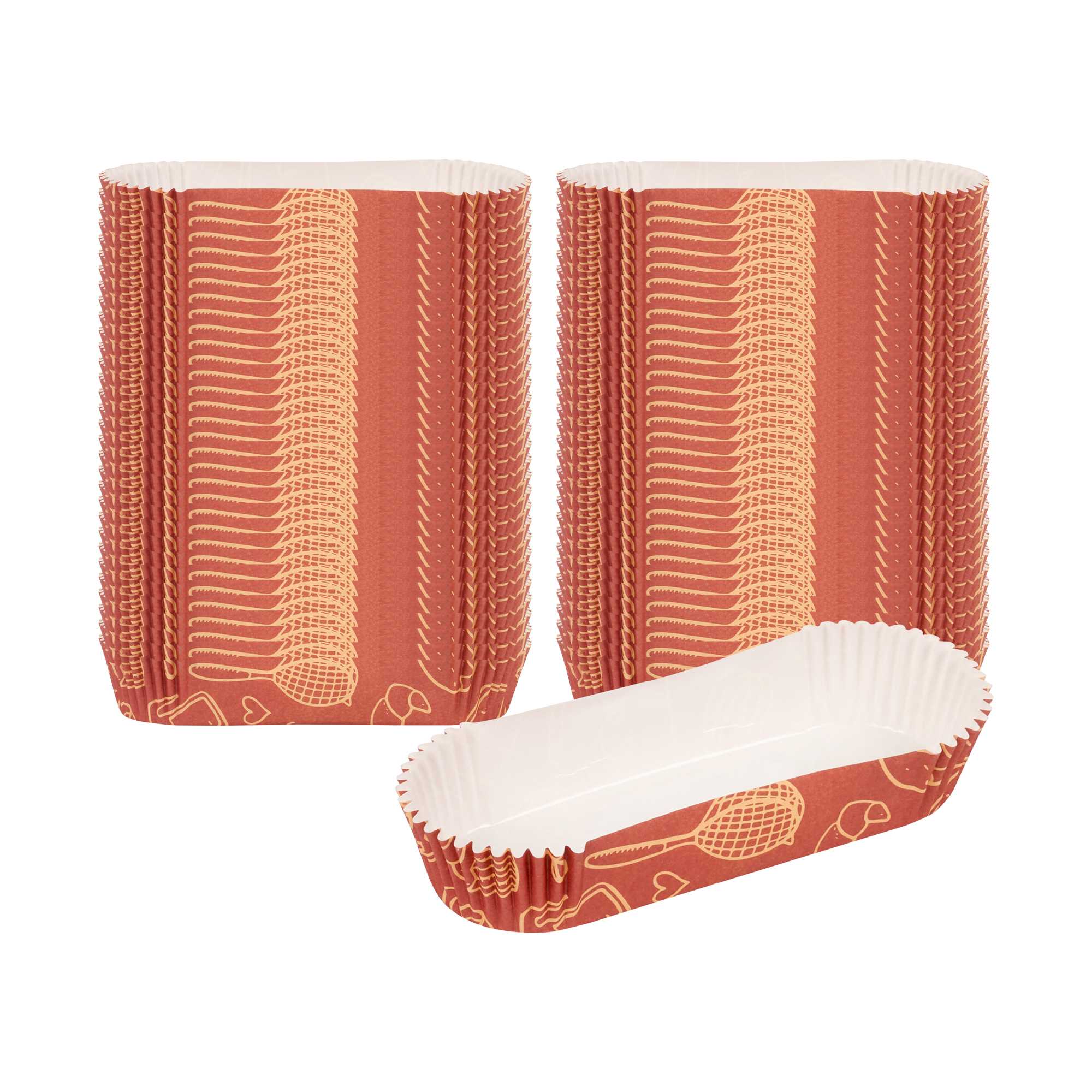 Panificio 6.8 oz Elliptical Brown Paper Baking Cup - Bakery, Ridged, Greaseproof - 5 1/2" x 2" x 1" - 200 count box