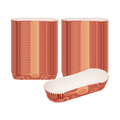 Panificio 6.8 oz Elliptical Brown Paper Baking Cup - Bakery, Ridged, Greaseproof - 5 1/2