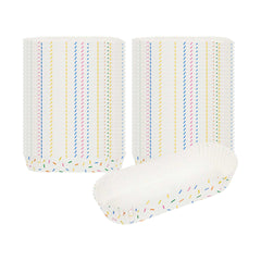 Panificio 6.8 oz Elliptical Paper Baking Cup - Colorful Confetti, Ridged, Greaseproof - 5 1/2