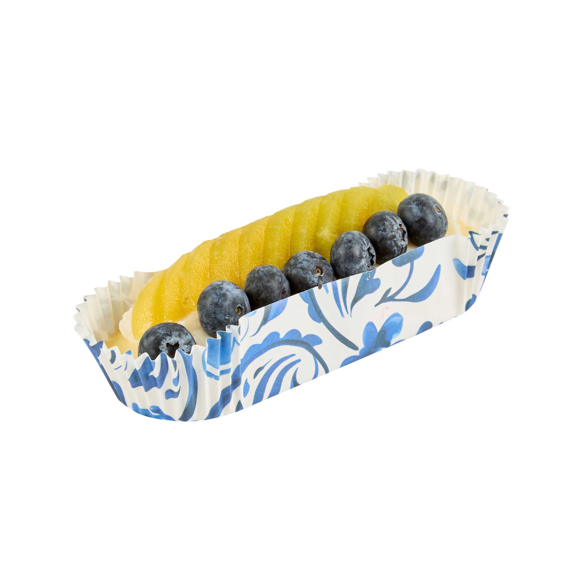 Panificio 6.8 oz Elliptical Paper Baking Cup - Floral, Ridged, Greaseproof - 5 1/2" x 2" x 1" - 200 count box