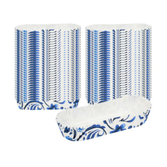Panificio 6.8 oz Elliptical Paper Baking Cup - Floral, Ridged, Greaseproof - 5 1/2