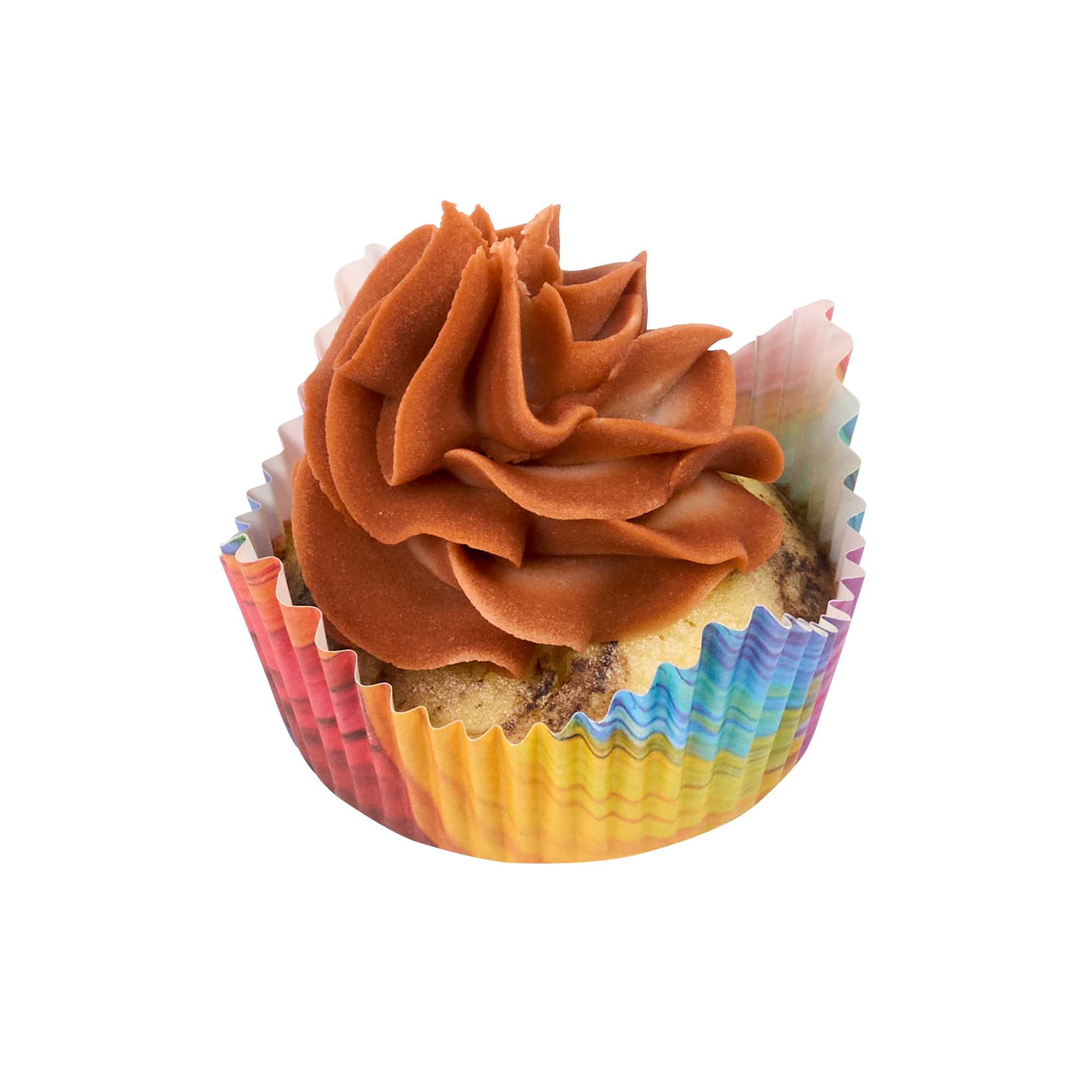 Panificio 4 oz Petal Paper Baking Cup - Colorful Abstract Waves, Ridged, Greaseproof - 2 3/4" x 2 3/4" x 1 3/4" - 200 count box