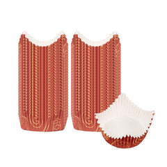 Panificio 4 oz Petal Brown Paper Baking Cup - Bakery, Ridged, Greaseproof - 2 3/4