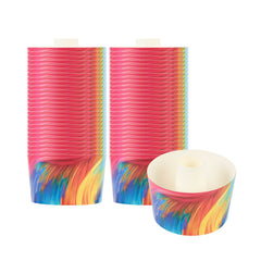 Panificio 53 oz Paper Angel Food Tube Pan - Colorful Abstract Waves, Greaseproof - 6 1/4