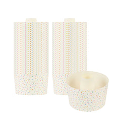 Panificio 53 oz Paper Angel Food Tube Pan - Colorful Confetti, Greaseproof - 6 1/4