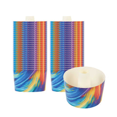 Panificio 38 oz Paper Angel Food Tube Pan - Colorful Abstract Waves, Greaseproof - 5 3/4