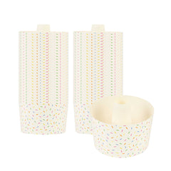 Panificio 38 oz Paper Angel Food Tube Pan - Colorful Confetti, Greaseproof - 5 3/4