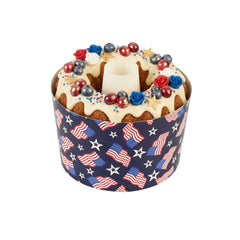 Panificio 38 oz Paper Angel Food Tube Pan - American Flag, Greaseproof - 5 3/4