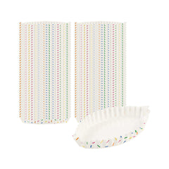 Panificio 5.4 oz Leaf Paper Baking Cup - Colorful Confetti, Ridged, Greaseproof - 5