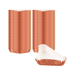 Panificio 6.8 oz Triangle Brown Paper Baking Cup - Bakery, Ridged, Greaseproof - 5