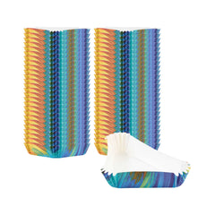 Panificio 6.8 oz Triangle Paper Baking Cup - Colorful Abstract Waves, Ridged, Greaseproof - 5