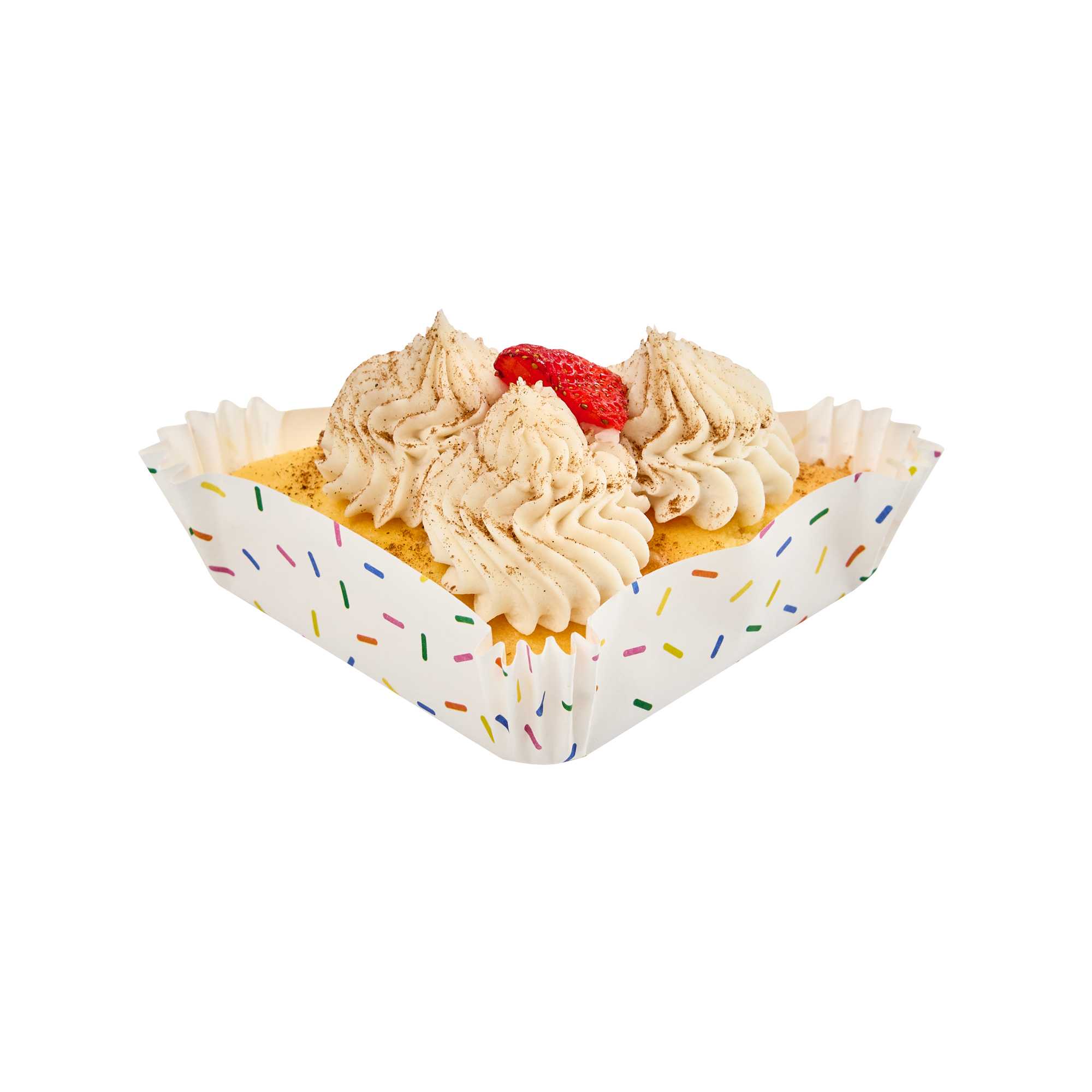 Panificio 6.8 oz Triangle Paper Baking Cup - Colorful Confetti, Ridged, Greaseproof - 5" x 3" x 1 1/4" - 200 count box