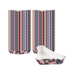 Panificio 6.8 oz Triangle Paper Baking Cup - American Flag, Ridged, Greaseproof - 5
