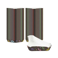 Panificio 6.8 oz Triangle Paper Baking Cup - Colorful Streamers, Ridged, Greaseproof - 5