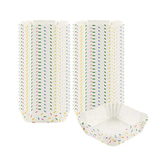 Panificio 6 oz Square Paper Baking Cup - Colorful Confetti, Greaseproof - 3 1/4