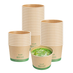 Sustain 16 oz Round Kraft Paper Soup Container - Compostable - 4 1/2