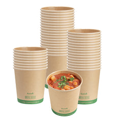 Sustain 24 oz Round Kraft Paper Soup Container - Compostable - 4 1/2