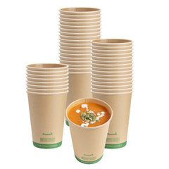 Sustain 32 oz Round Kraft Paper Soup Container - Compostable - 4 1/2