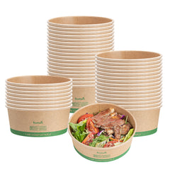 Sustain 17 oz Round Kraft Paper Take Out Container - Compostable - 5 3/4