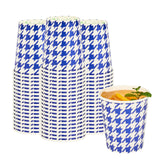 Chef 101 7 oz Round Blue Houndstooth Paper Cold Cup - 2 3/4" x 2 3/4" x 3" - 500 count box