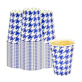 Chef 101 12 oz Round Blue Houndstooth Paper Cold Cup - 3 1/2" x 3 1/2" x 4 1/4" - 500 count box