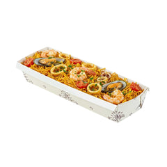 Bake Tek 32 oz Beige Vintage Floral Paper Baking Loaf Pan - Greaseproof - 11