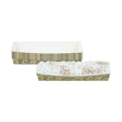 Bake Tek 13 oz Dark Green Vintage Floral Paper Baking Tray - Greaseproof - 10 3/4