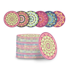 Bar Lux Round Floral Paper Coaster - 6 Assorted Designs - 4