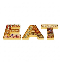 Chef 101 Gold Paper Charcuterie Fillable EAT Letter Trays - 12 1/2